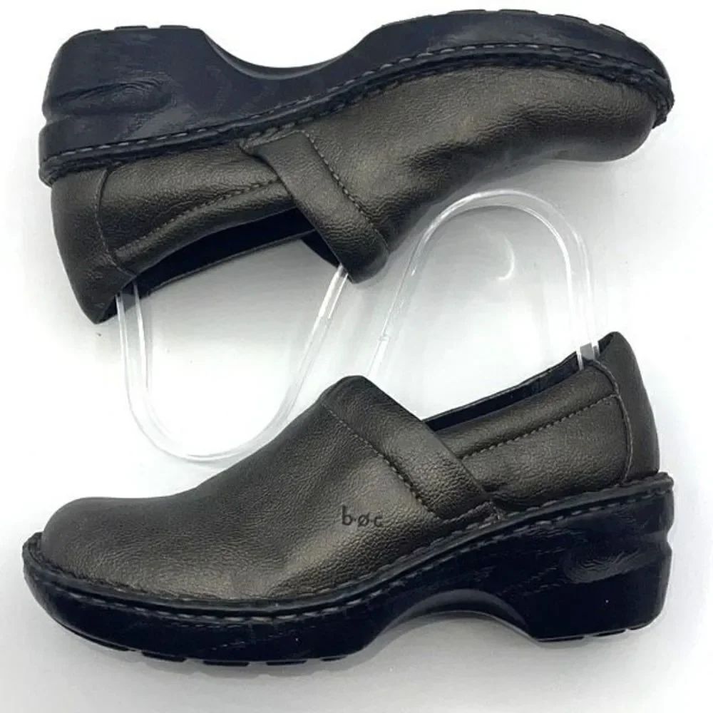 B.O.C Born Concept Women's Clog Shoes Wedge Slip On Work Comfort Bronze Size 7.5